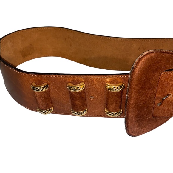 Wide Leather Belt made in Italy - Picture 4 of 10